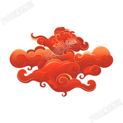 紅色祥云創(chuàng)意設計元素