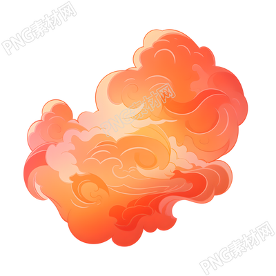 紅色祥云創(chuàng)意設計插圖