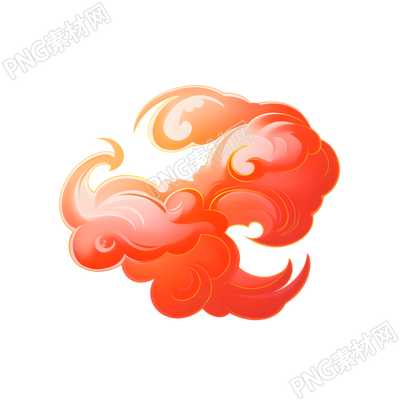 紅色祥云PNG素材