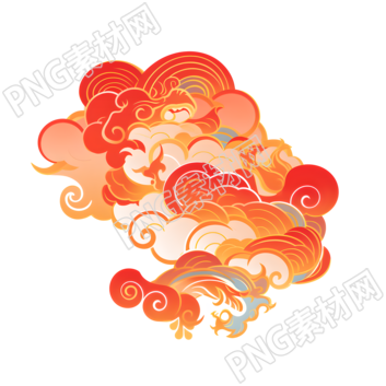 紅色祥云插圖