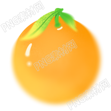 手繪橘子透明背景插畫