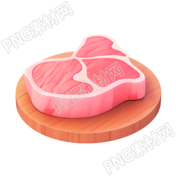 3D肉片圖標(biāo)創(chuàng)意設(shè)計(jì)插圖