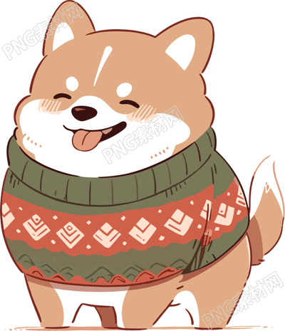 冬日小狗極簡主義插畫