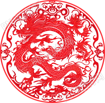 窗花剪紙中國(guó)龍插圖