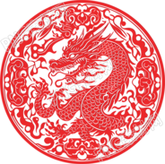 窗花剪紙中國(guó)龍藝術(shù)插畫(huà)