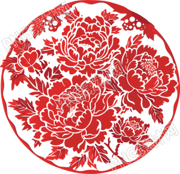 窗花剪紙牡丹花傳統(tǒng)藝術(shù)素材