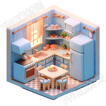 3D迷你廚房室內(nèi)景觀素材