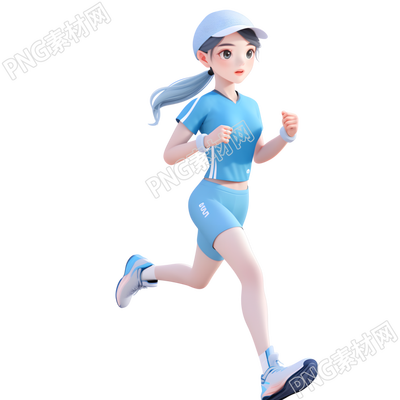 3D運(yùn)動(dòng)女孩卡通圖形素材