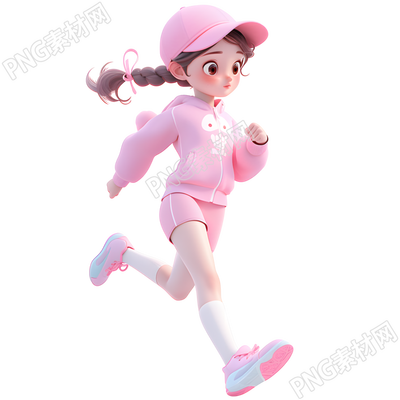 3D運(yùn)動(dòng)女孩簡(jiǎn)約插圖
