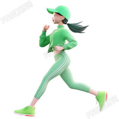 3D運(yùn)動(dòng)女孩卡通插畫創(chuàng)意元素