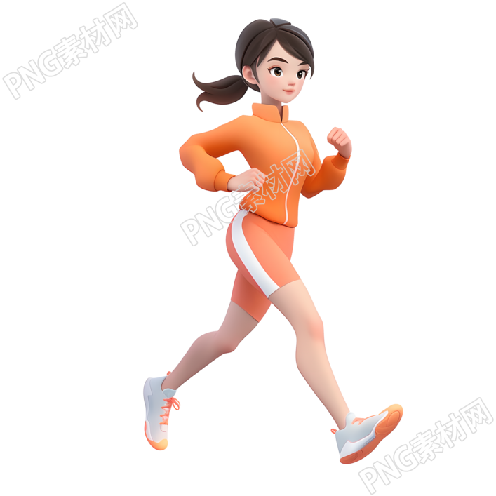 3D运动女孩可商用素材