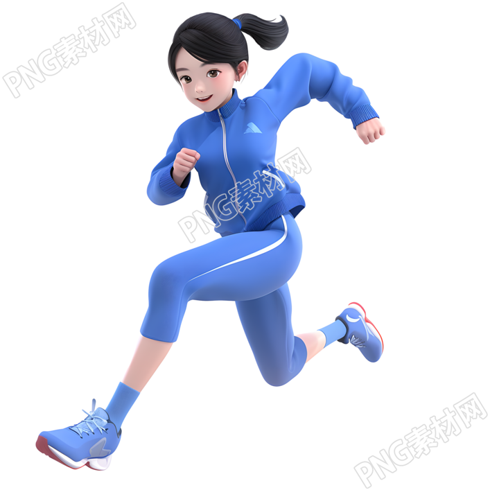 3D运动女孩简洁人物素材
