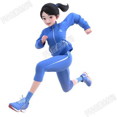 3D運(yùn)動(dòng)女孩簡潔人物素材