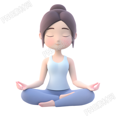 練瑜伽的女孩透明背景插圖