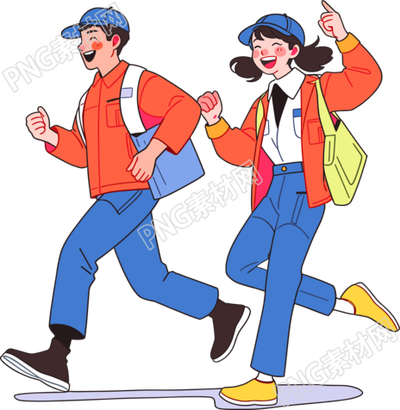 商務(wù)人士奔跑簡約插畫設(shè)計(jì)