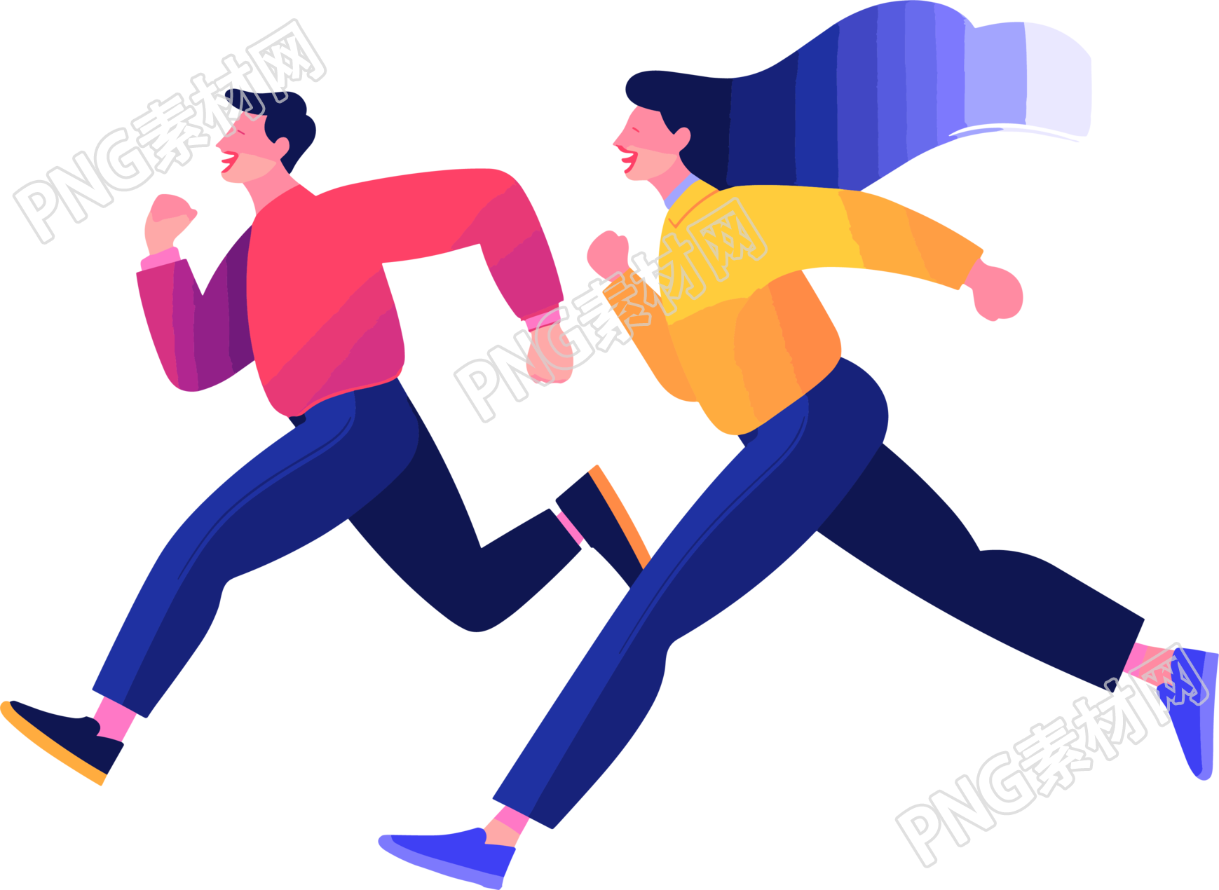 商务人士奔跑创意图形插图