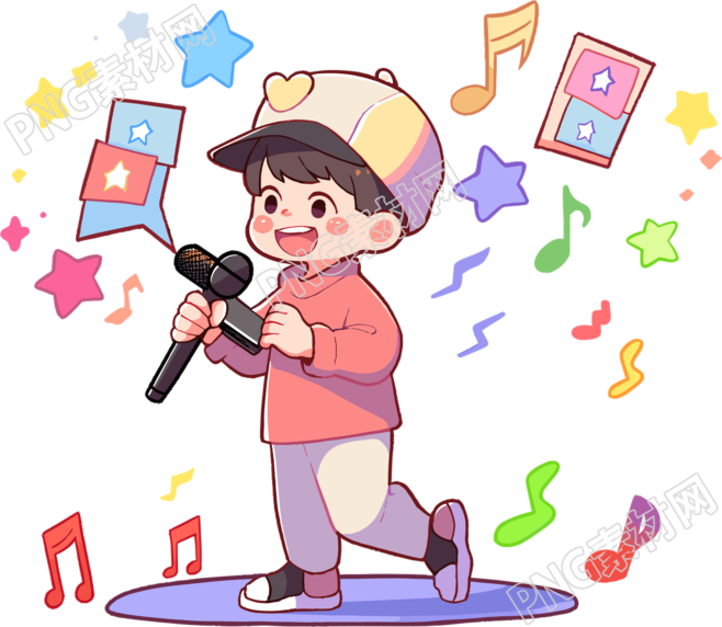 儿童唱歌简约插画设计元素