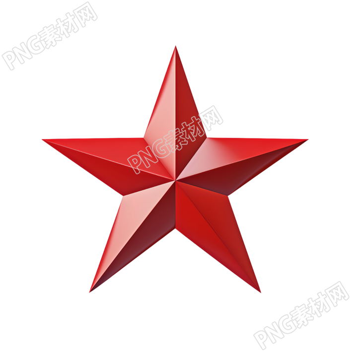 红色五角星图形素材