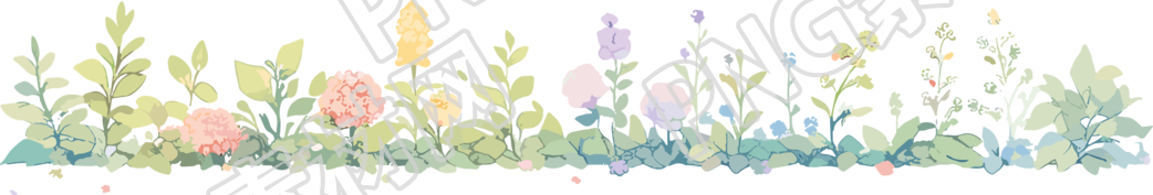 植物花边卡通风格插图