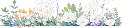 植物花邊卡通插圖