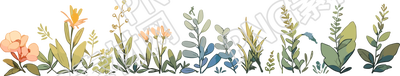 植物花邊可愛漫畫插畫