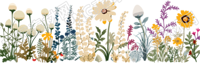 植物花邊白色背景素材