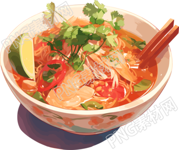 泰式湯面藝術(shù)風格插圖