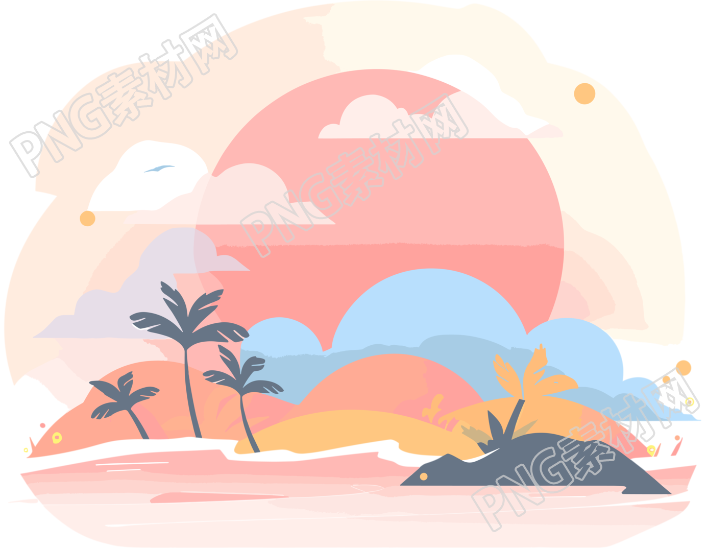 旅游风景极简设计插图