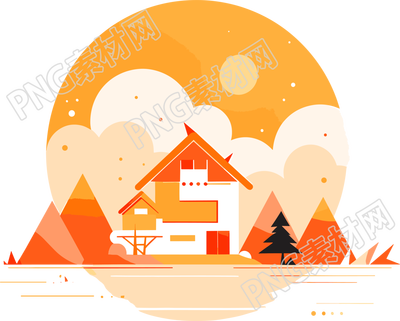 旅游風(fēng)景明亮色彩插畫素材