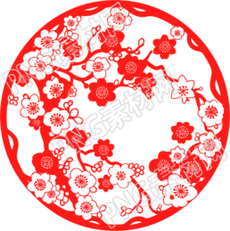 窗花剪紙梅花圖案素材