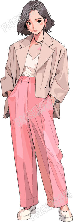 復(fù)古女生插畫設(shè)計素材
