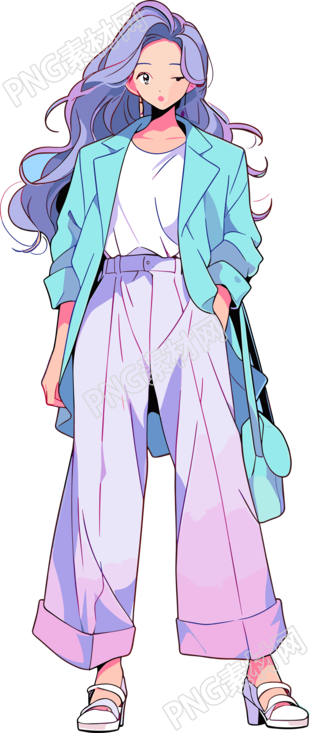 復(fù)古女生簡約色彩插畫