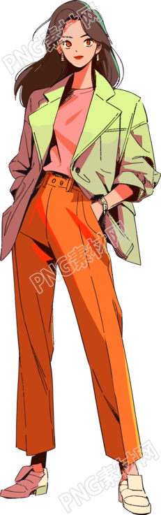 復(fù)古女生簡約風(fēng)彩色插畫