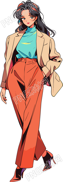 復(fù)古女生簡約色彩插畫設(shè)計