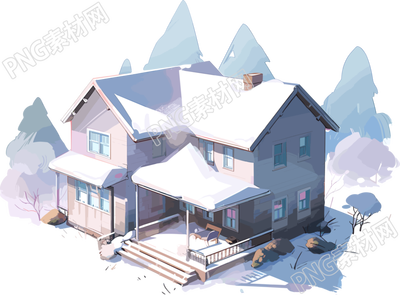 雪地小屋商用圖形設(shè)計素材