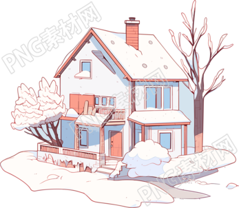 雪地小屋商業(yè)設(shè)計插圖