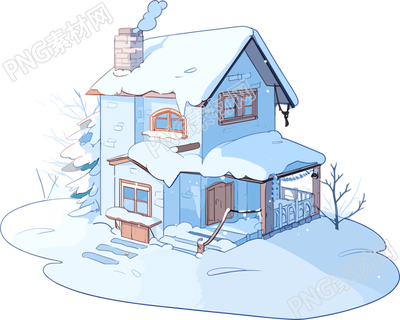 雪地小屋商業(yè)插畫元素
