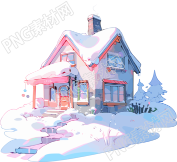 雪地小屋商用图形素材