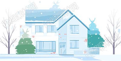 雪地小屋高清圖形素材