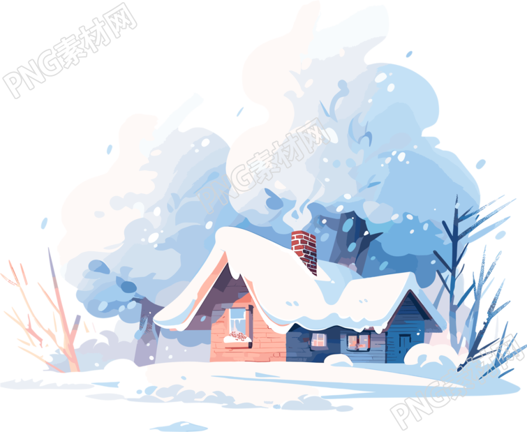 雪地小屋创意设计元素