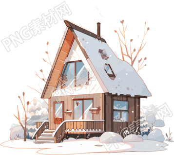 雪地小屋商业设计素材