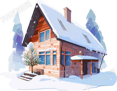 雪地小屋商業(yè)插圖