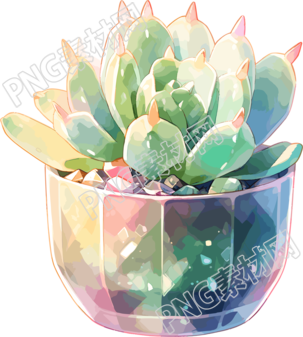 仙人掌盆栽PNG插畫