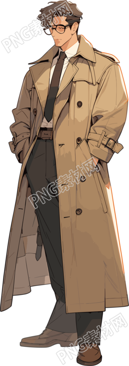 美拉德風(fēng)衣男子設(shè)計(jì)元素PNG素材