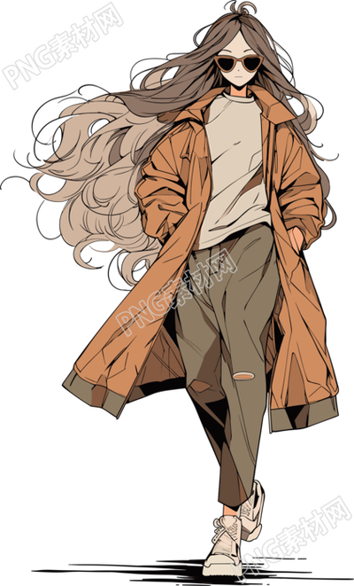 美拉德風(fēng)衣美女插畫設(shè)計(jì)素材