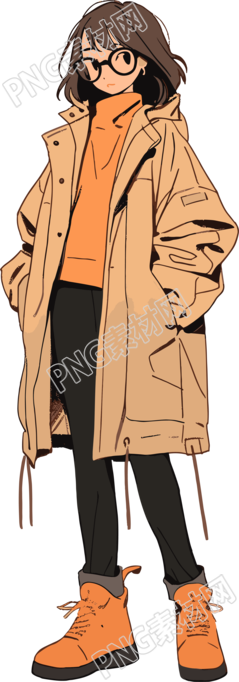美拉德風(fēng)衣美女插畫設(shè)計(jì)元素