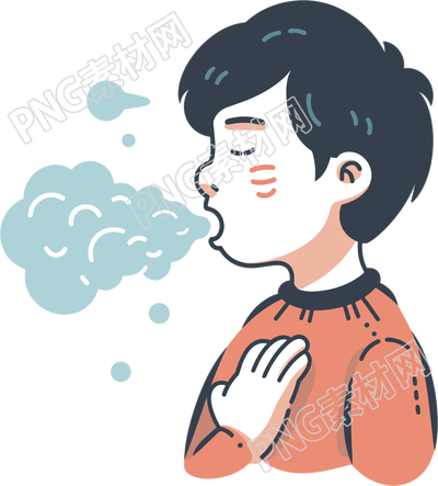 生病男孩咳嗽明亮高清素材