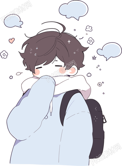 生病男孩咳嗽插畫