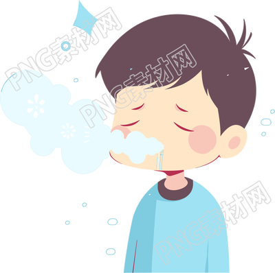 生病男孩咳嗽元素