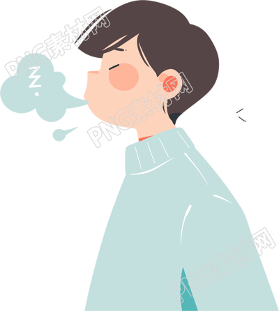 生病男孩咳嗽素材